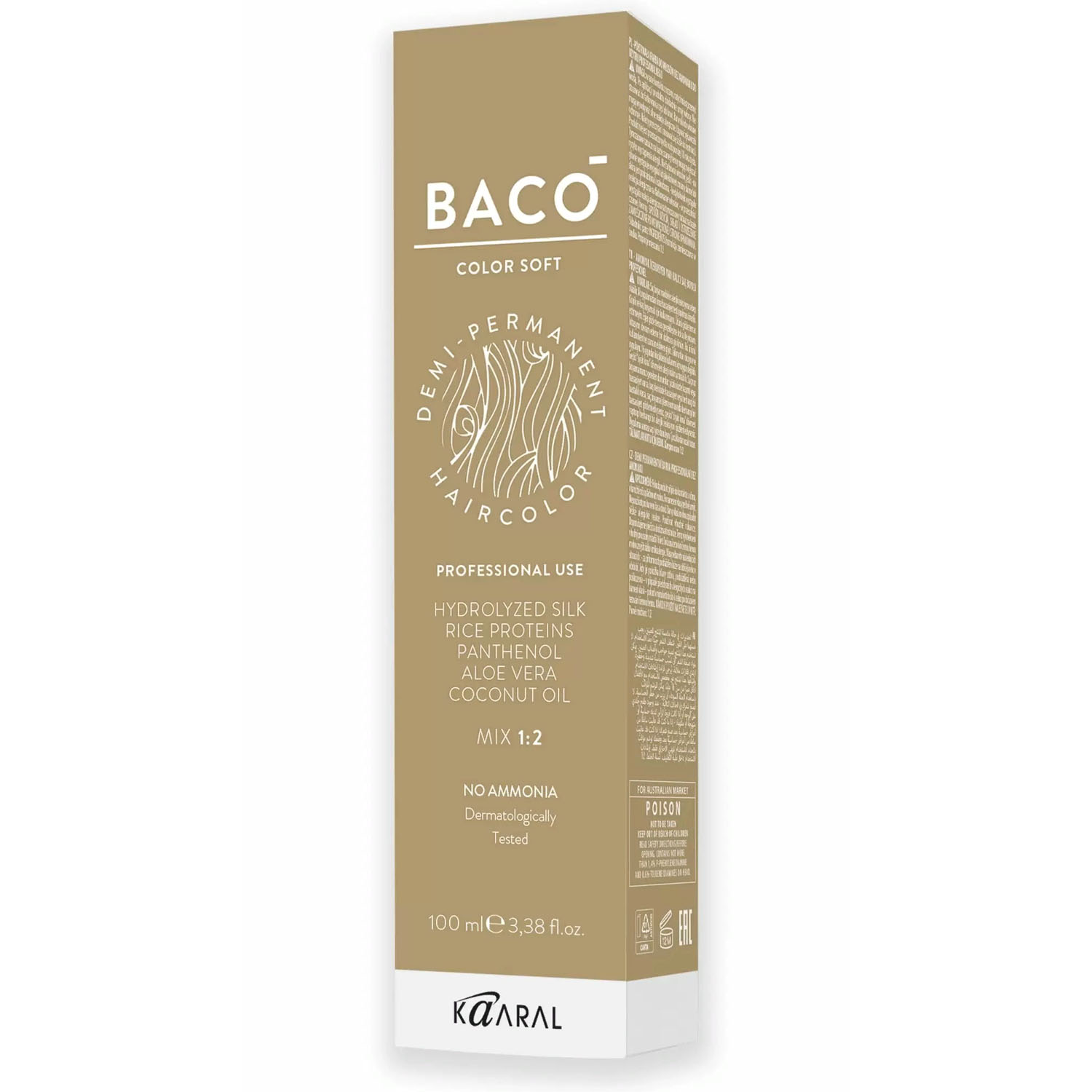 картинка 5.38 Стойкий безаммиачный краситель Baco Soft, светлый золотисто-коричневый каштан, 100 мл от официального интернет-магазина Каарал
