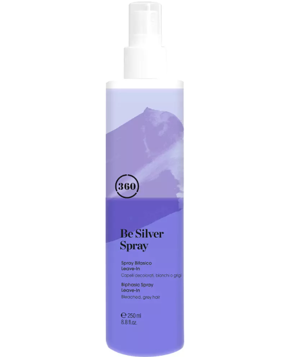 картинка Антижелтый двухфазный несмываемый спрей-кондиционер для светлых волос Be Silver 250 мл от официального интернет-магазина Каарал